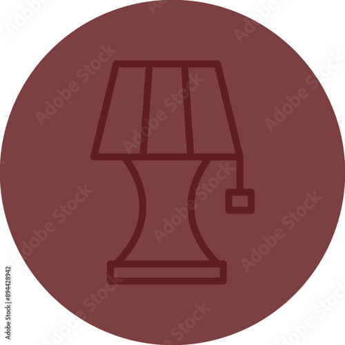 Lamp Vector Line Maroon Circle Maroon