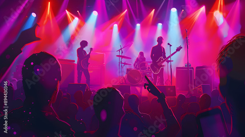 Wallpaper Mural Energetic rock concert with a band performing on stage, colorful lights, and an enthusiastic crowd, capturing the excitement of live music.


 Torontodigital.ca