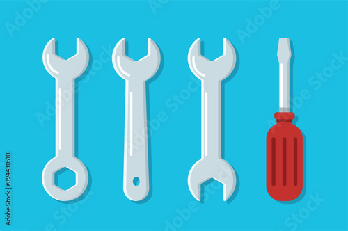 Wrench and screwdriver icon. repair symbol vector illustration