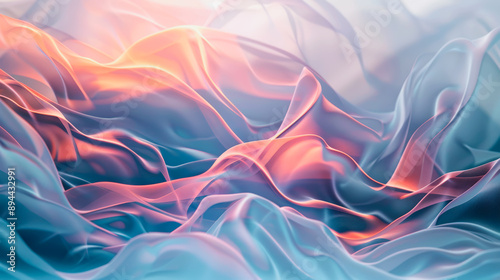 Dynamic Abstract Background with Flowing Waves in Pastel Colors