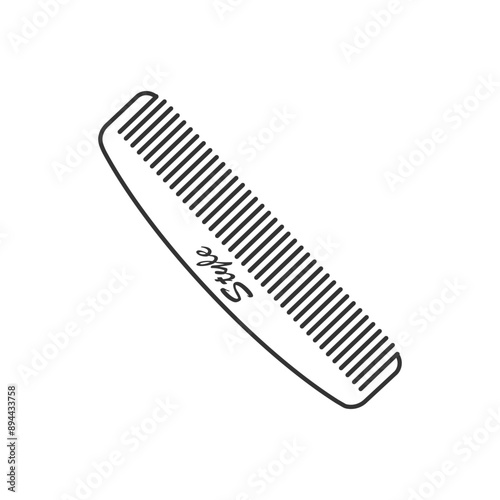 Professional barber comb flat line icon sign