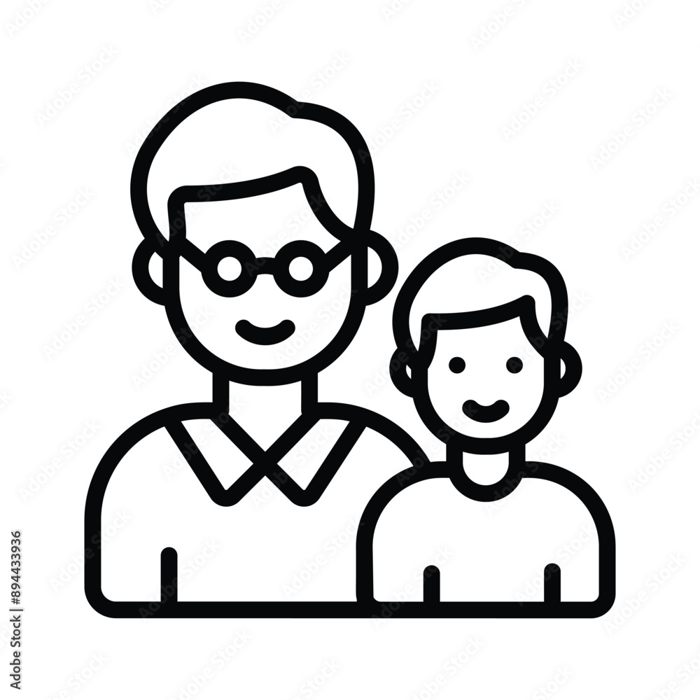 A modern icon of father and son, fatherhood vector design A modern icon of father and son, fatherhood vector design