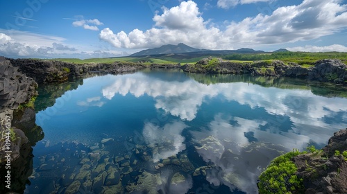 The lake is volcanic with crystal clear water img