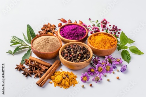 Blooming spices cultivated for growth highlight the vibrant and flourishing development of spice plants. photo