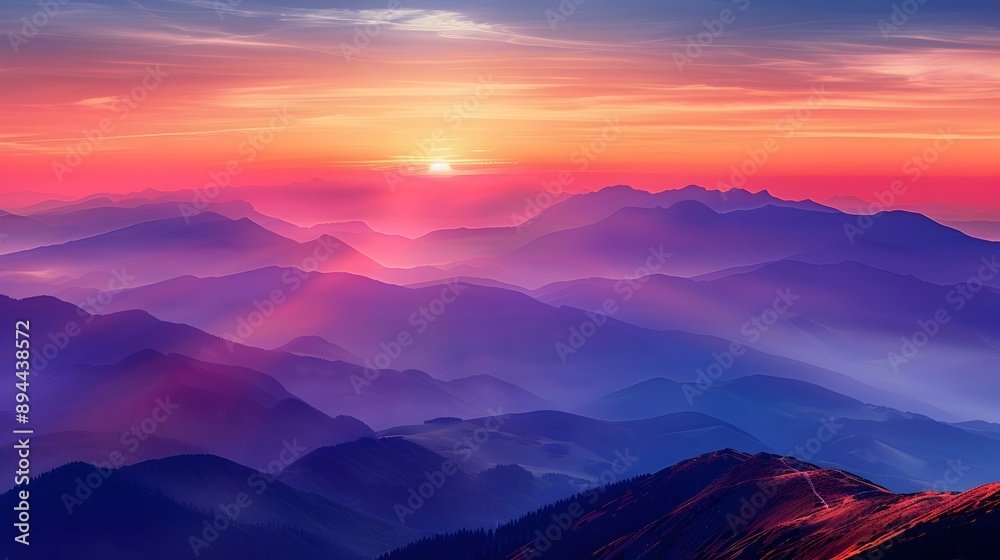 Mountains against the backdrop of the sunset sky Mountains against the backdrop of the sunset sky