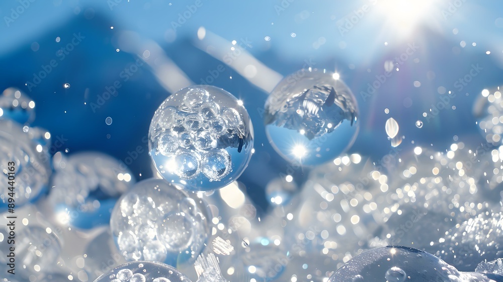 Frozen air bubbles in transparent ice creating unique img Frozen air bubbles in transparent ice creating unique img
