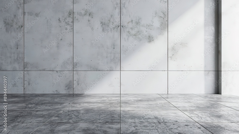 Fototapeta premium neutral gray floor background illustration modern minimalist, industrial sleek, elegant chic neutral gray floor background