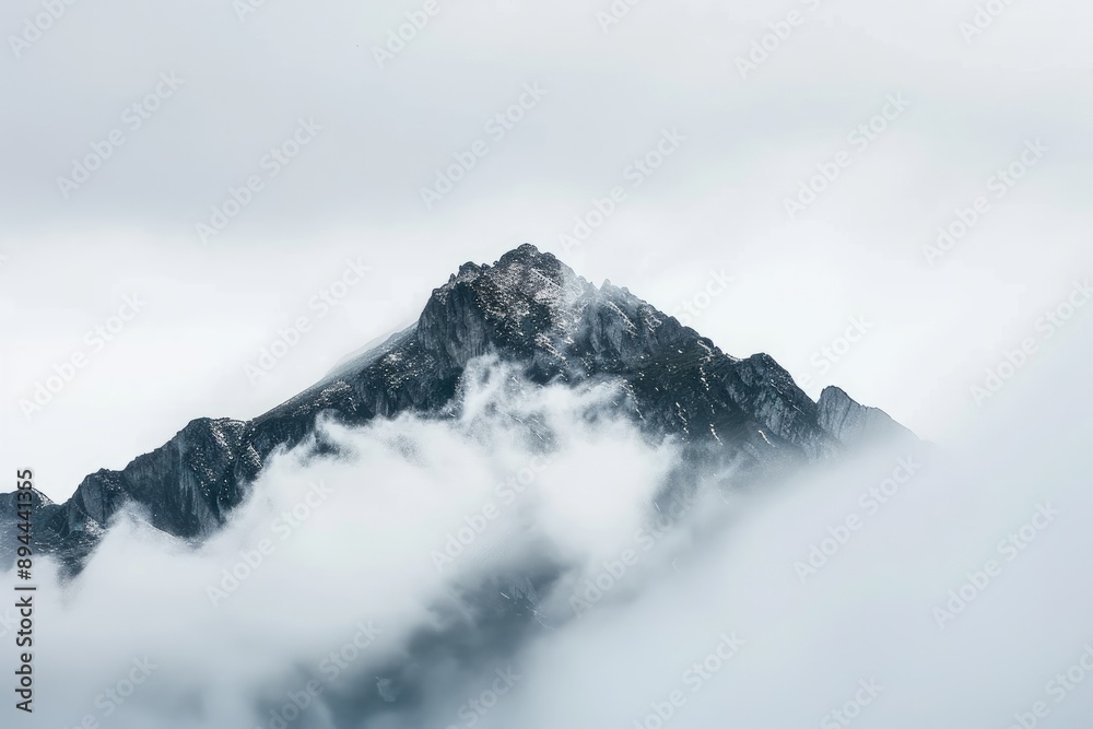 Obraz premium Snow-Capped Mountain Above Clouds