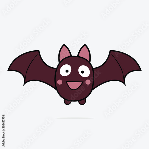 Cute Halloween bat isolated on white background. Vector graphics.