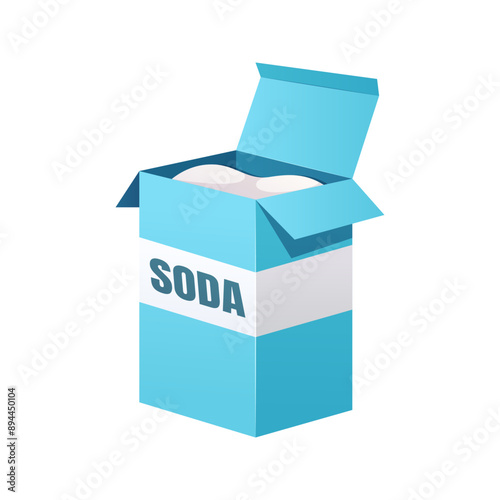 Baking soda vector isolated on white background.
