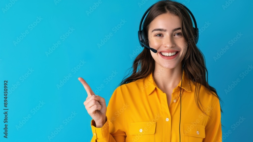 The smiling call center operator The smiling call center operator
