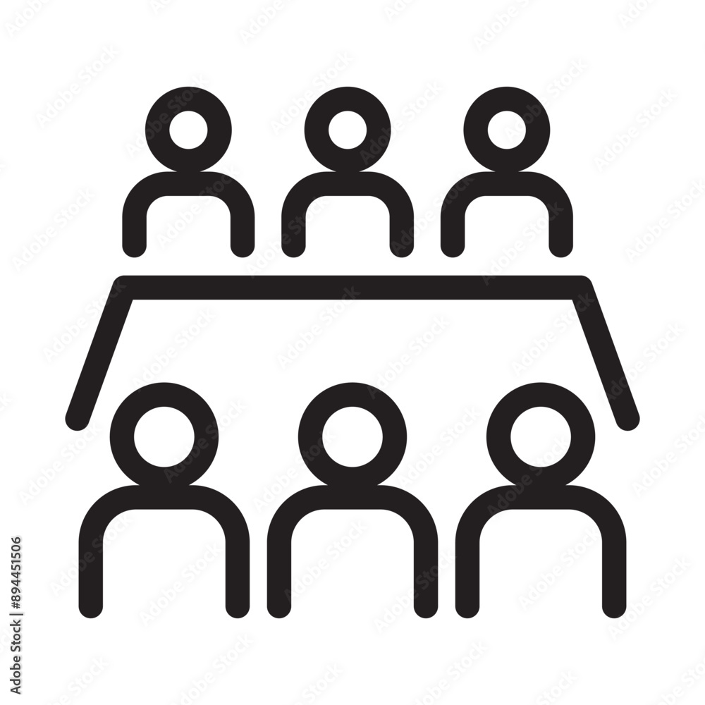 meeting icon in thin line style. Vector illustration graphic design meeting icon in thin line style. Vector illustration graphic design