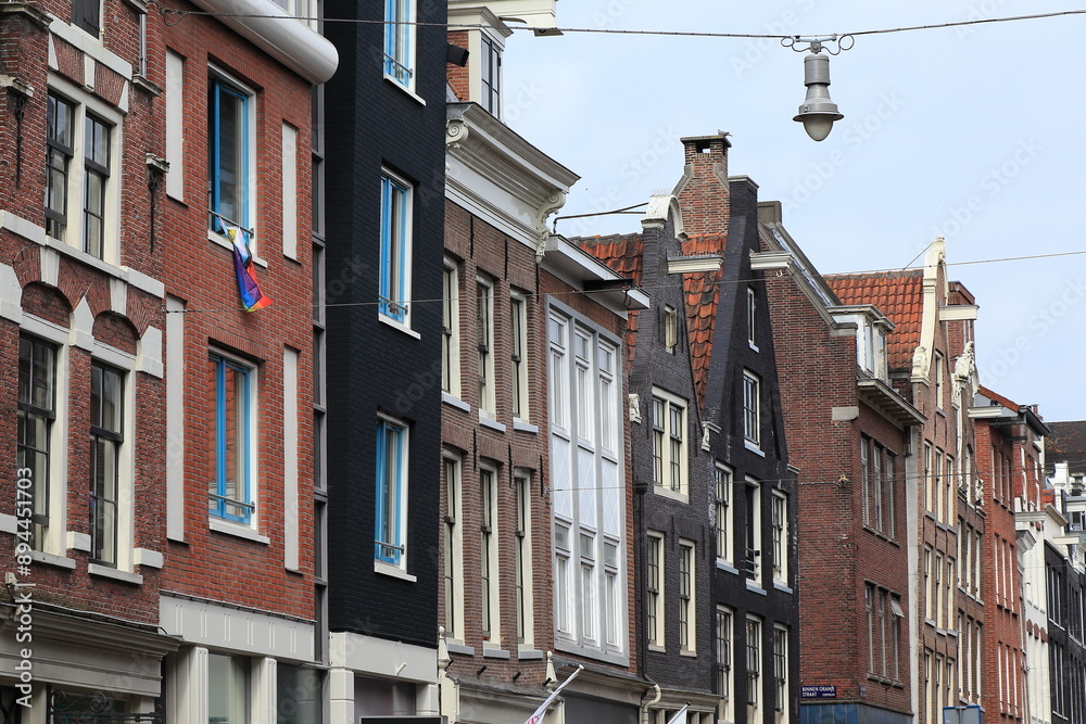Fototapeta premium Amsterdam Haarlemmerdijk House Facades with Various Gables, Netherlands