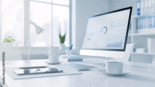 Wallpaper Mural An office with SEO graphs and business charts, emphasizing content creation Torontodigital.ca