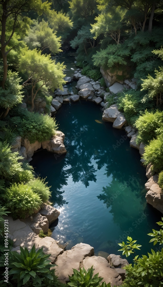 natural pool reflect the trees and garden scene in spring nature natural pool reflect the trees and garden scene in spring nature