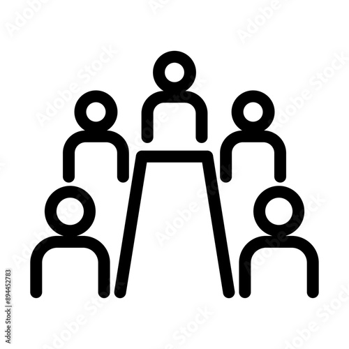 Meeting icon in thin line style. Vector illustration graphic design