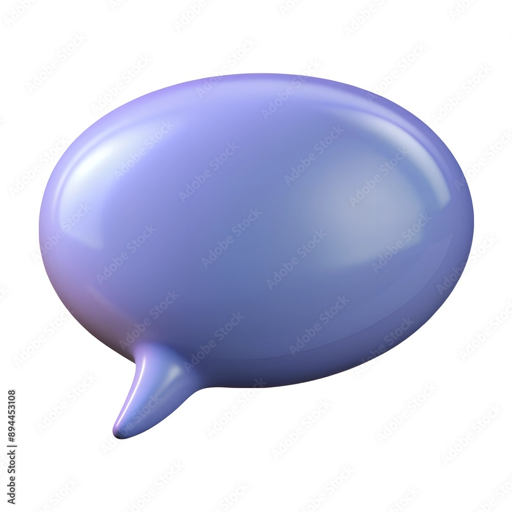 Purple speech bubble on white background, used as dishware or serveware Purple speech bubble on white background, used as dishware or serveware