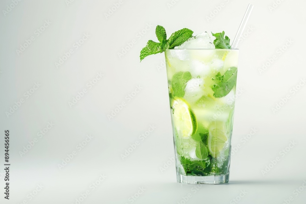 Fresh mojito on white background. Fresh mojito on white background.