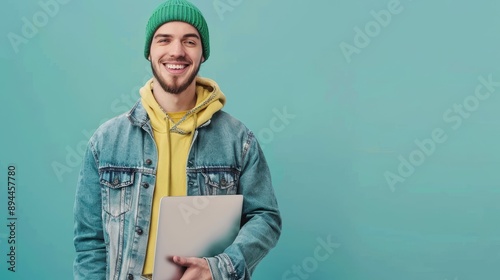 The man in green beanie photo