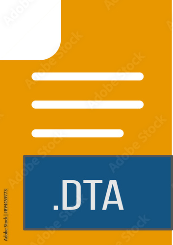 DTA  File format icon outline and fill photo