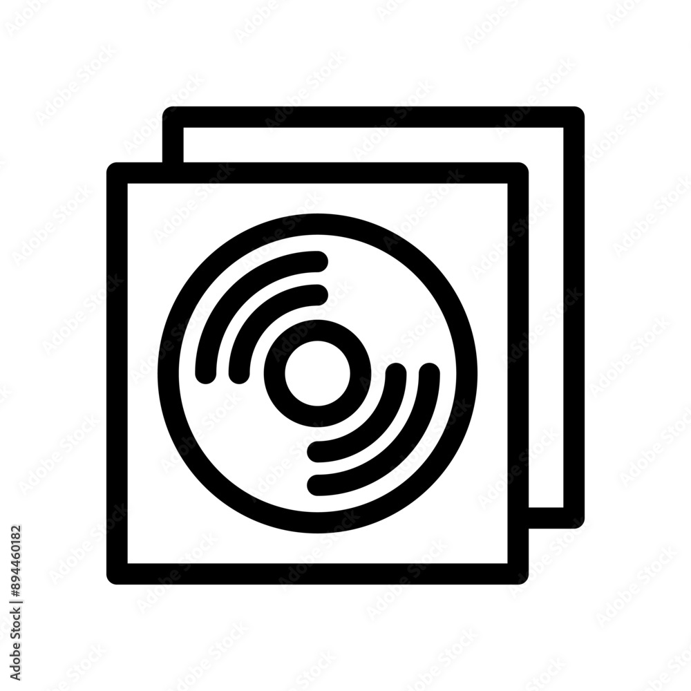 CD icon in thin line style. Vector illustration graphic design CD icon in thin line style. Vector illustration graphic design