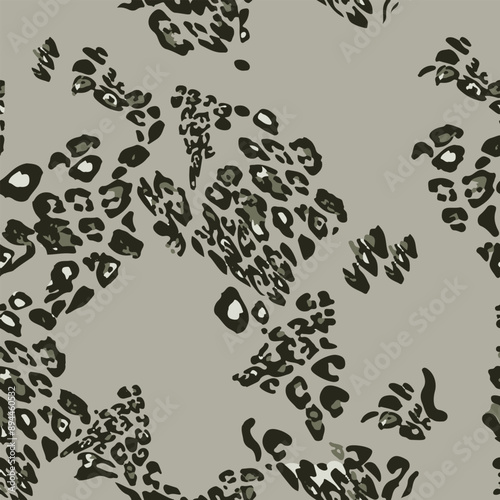 Wallpaper Mural Leopard print vector seamless. Fashionable background for fabric, paper, clothes. Animal pattern. Green background Torontodigital.ca