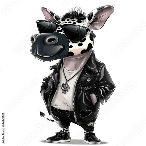 Tapir Rockabilly animal fashion cartoon isolated whitebackground 16:9