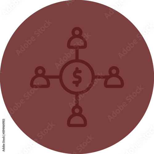 Crowdfunding Vector Line Maroon Circle Maroon