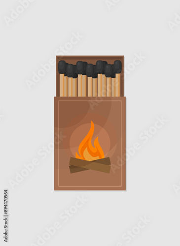 Match box Flat icon isolated on color background