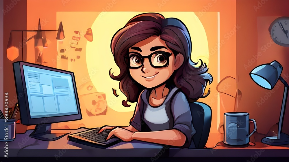 Software Developer at Desk - Software Developer Working at Home