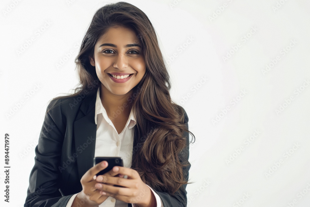 young indian businesswoman using smartphone young indian businesswoman using smartphone