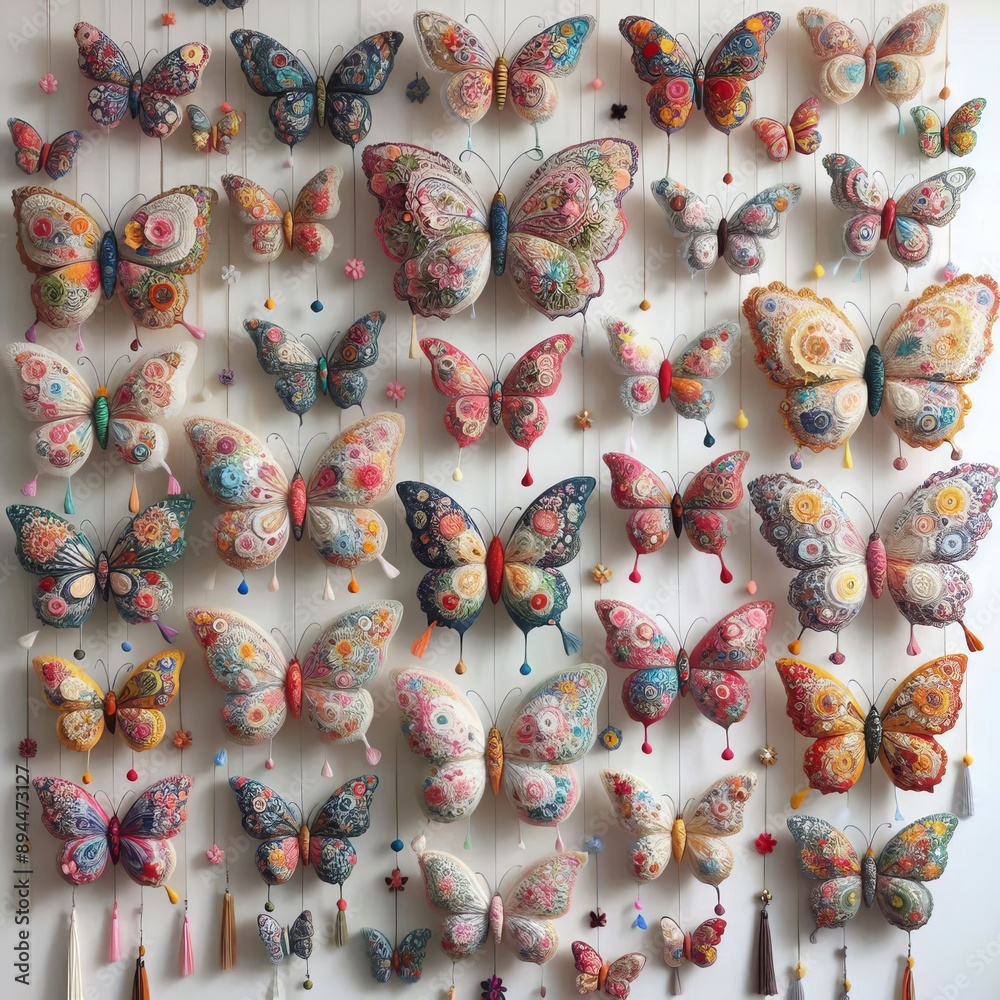 84 71. Fabric Butterfly Wall Hanging_ A colorful and delicate wa