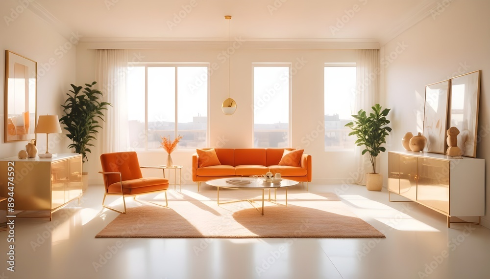 Fototapeta premium Photo interior modern design room 3d illustration