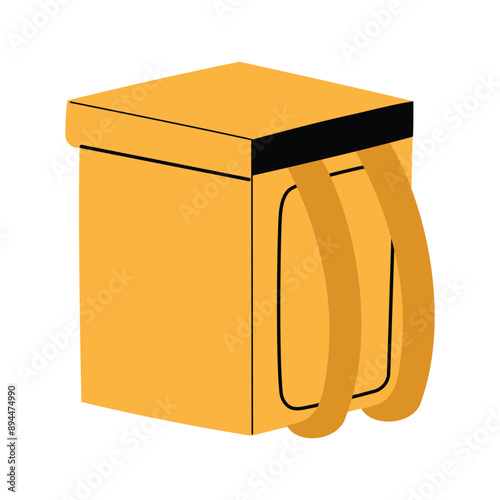Insulated food delivery backpack, thermal bag for hot and cold food delivery. Hand drawn flat vector illustration, isolated on white