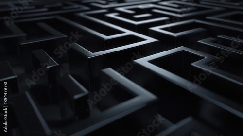 Wallpaper Mural Abstract 3D maze with light and shadow play, futuristic background, complex and engaging Torontodigital.ca