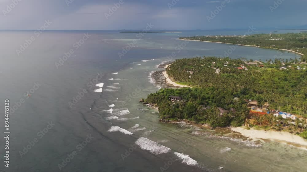 Aerial video over the beautiful beaches of Sirgao, Philippines Aerial video over the beautiful beaches of Sirgao, Philippines