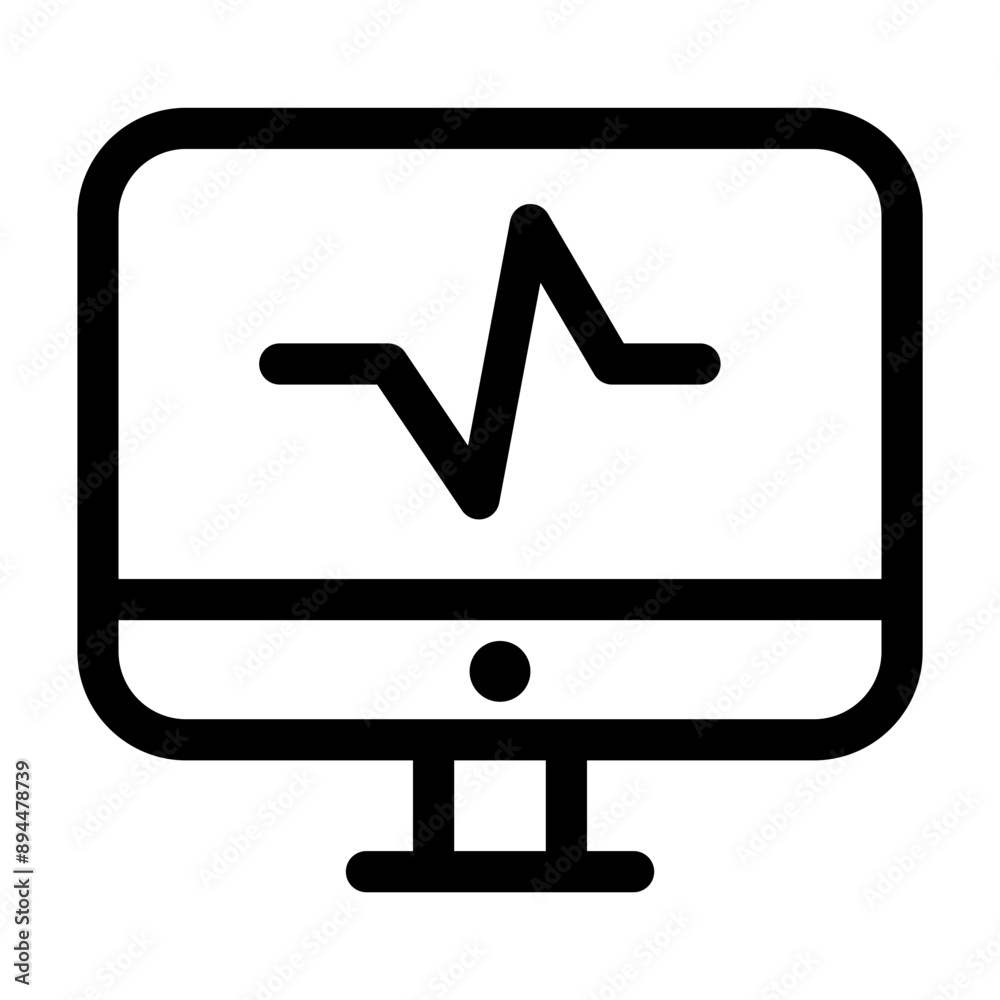 Computer security icon in thin line style. Vector illustration graphic design Computer security icon in thin line style. Vector illustration graphic design