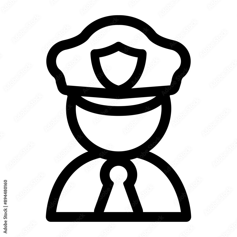 Policeman icon in thin line style. Vector illustration graphic design Policeman icon in thin line style. Vector illustration graphic design