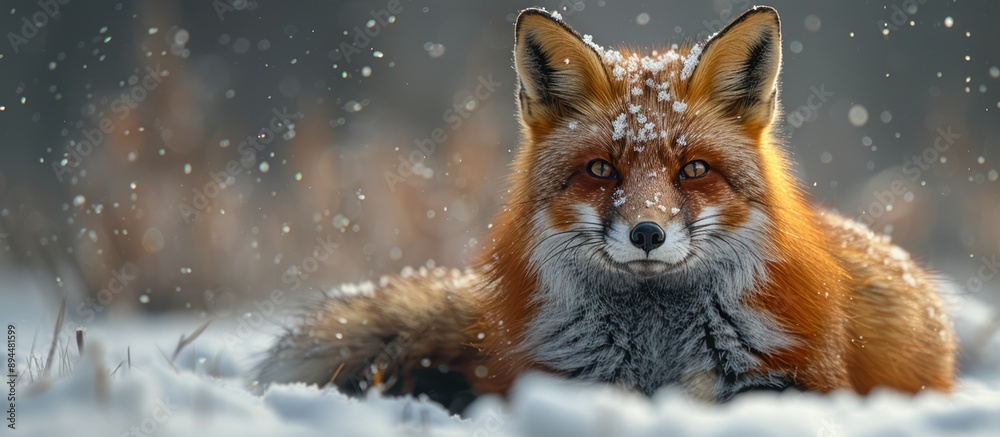 Fototapeta premium Red Fox in Winter Wonderland