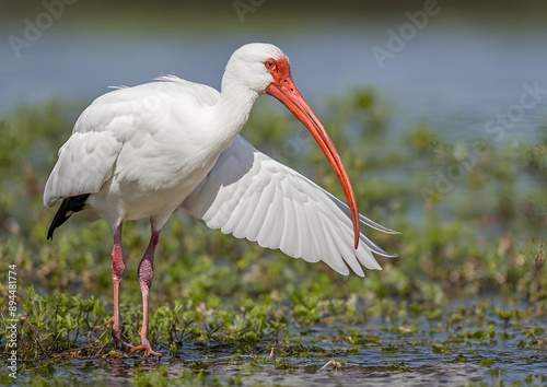 American White Ibis bird. photo