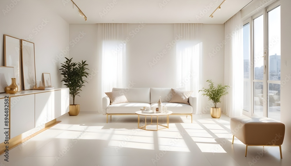 Fototapeta premium Photo interior modern design room 3d illustration