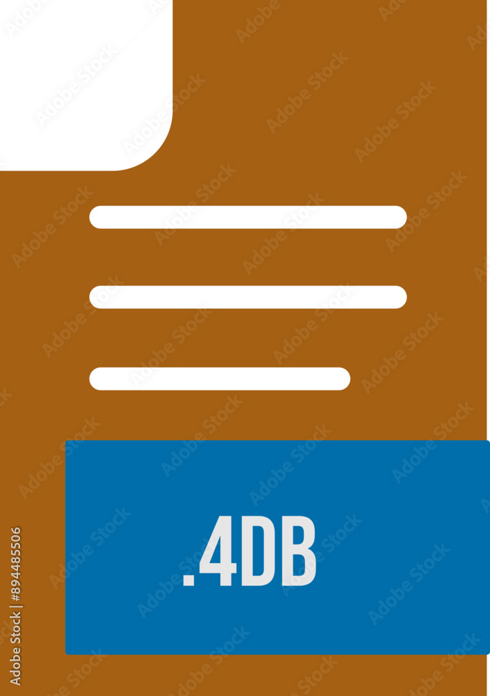 4DB File format icon outline and fill 4DB File format icon outline and fill