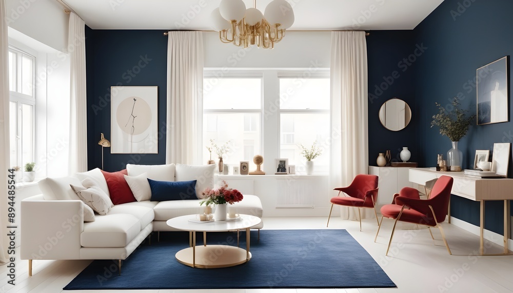 Fototapeta premium Photo interior modern design room 3d illustration