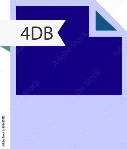 4DB File format icon roe color fill
