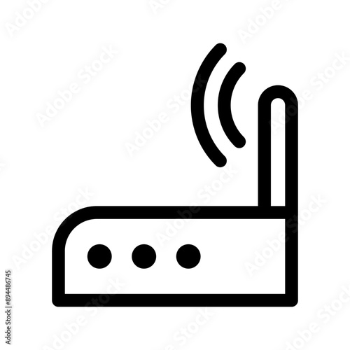 Wifi router icon in thin line style. Vector illustration graphic design