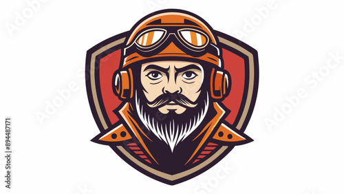 Vintage Man Helmet Design Vector Illustration T-shirt Print Poster Emblem Motorcycle