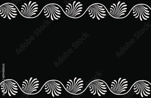 Art deco frame. Gatsby Style design a template for invitations, leaflets and greeting cards. The style of the 1920s - 1930s. Vector illustration. Vintage linear border. Black background, Print