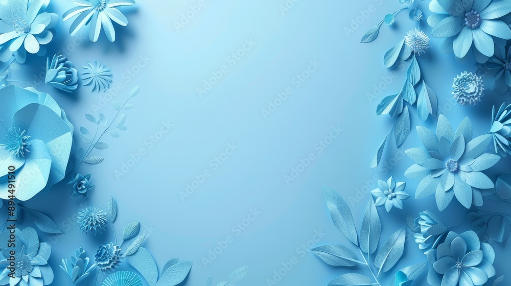 Abstract Blue Gradient 3D Paper Craft Background with Ample Space for Creativity Abstract Blue Gradient 3D Paper Craft Background with Ample Space for Creativity