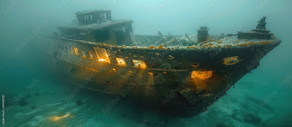 Sunbeams Illuminating a Sunken Ship Sunbeams Illuminating a Sunken Ship