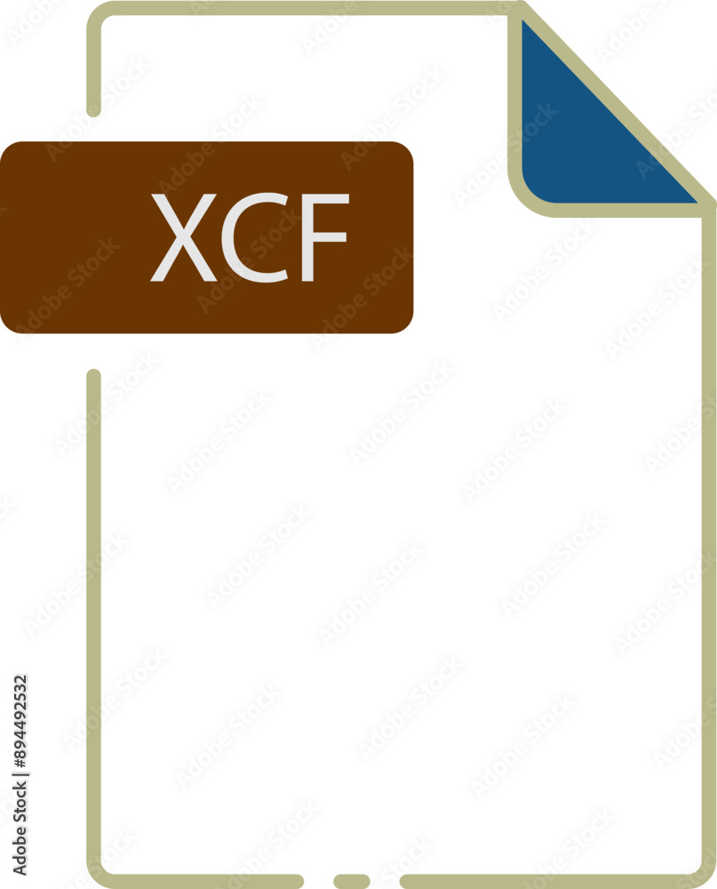 Obraz premium XCF File format minimal icon outline